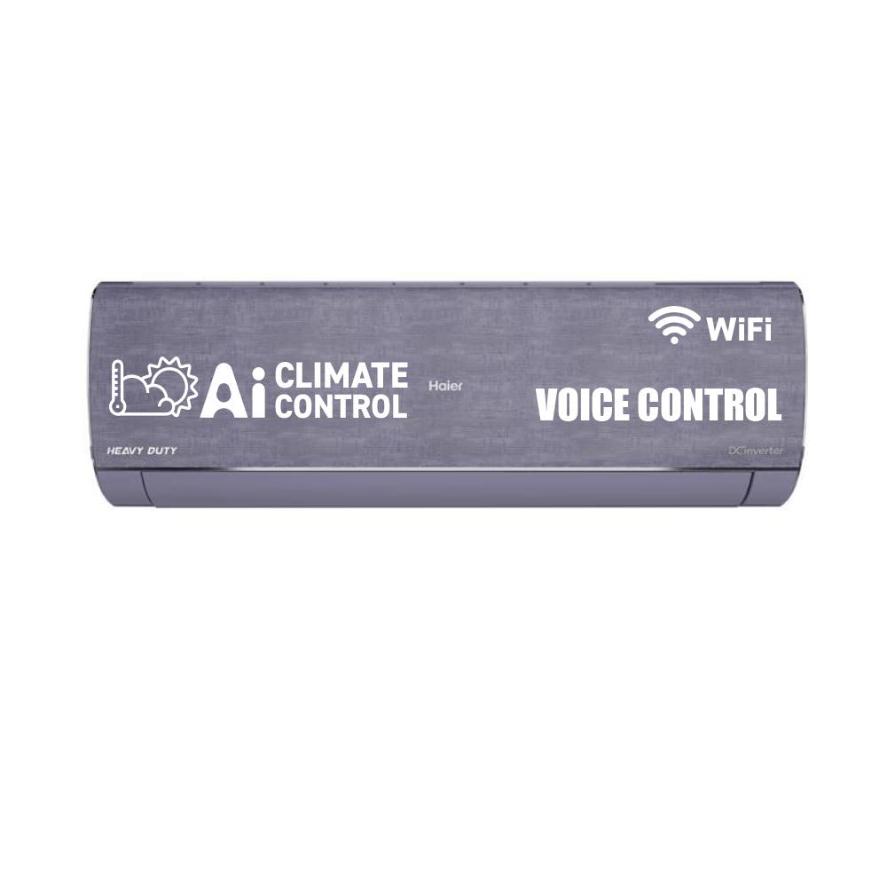 Haier 1.6 Ton 5 Star Split Inverter AC With Midnight Dream (Purple), AI Climate Control, Voice Control & WiFi, Supersonic Cooling in 10 Sec, Frost Self Clean, Intelli Convertible 7 in 1, 4 Way Swing