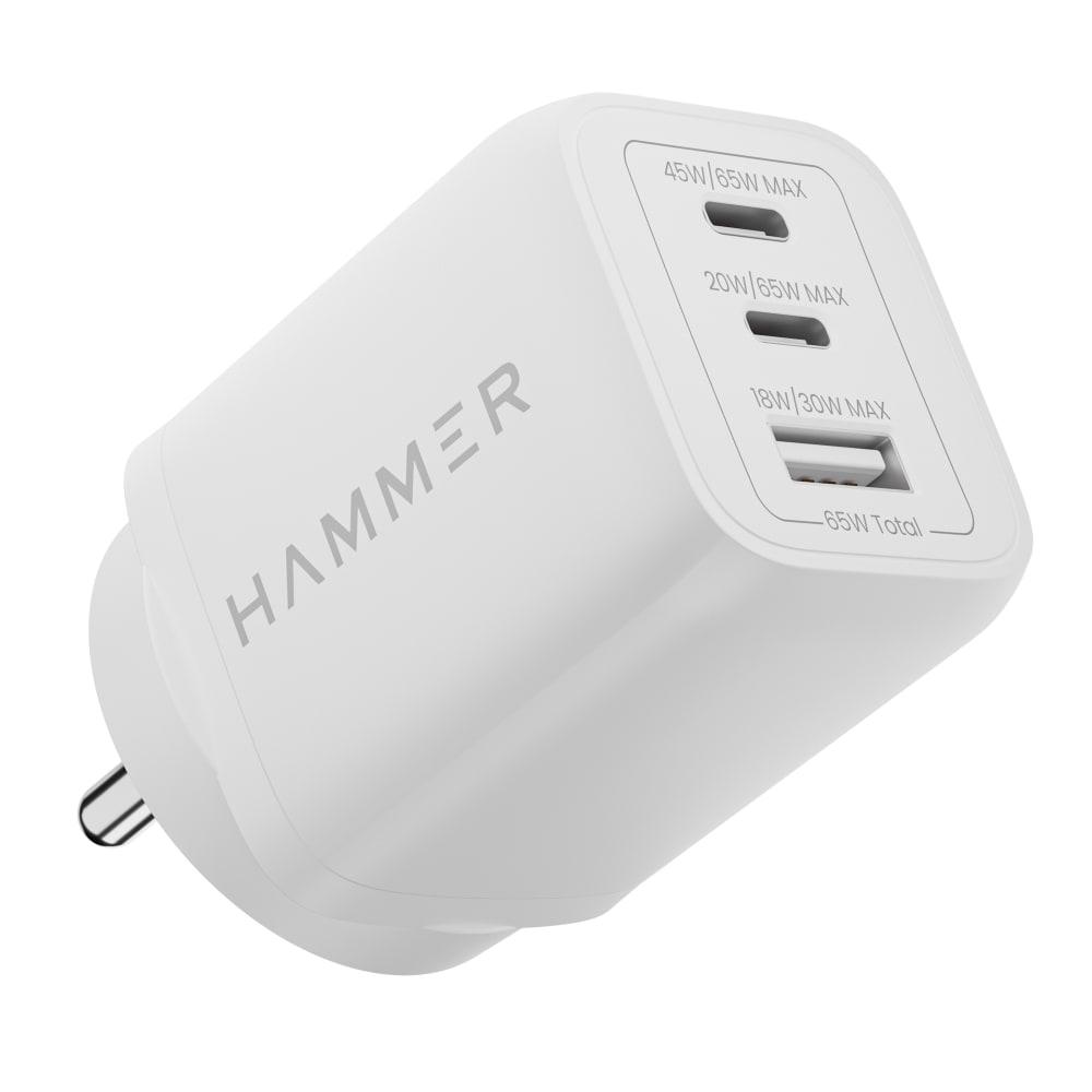 Hammer 65 W GaN Charger, White
