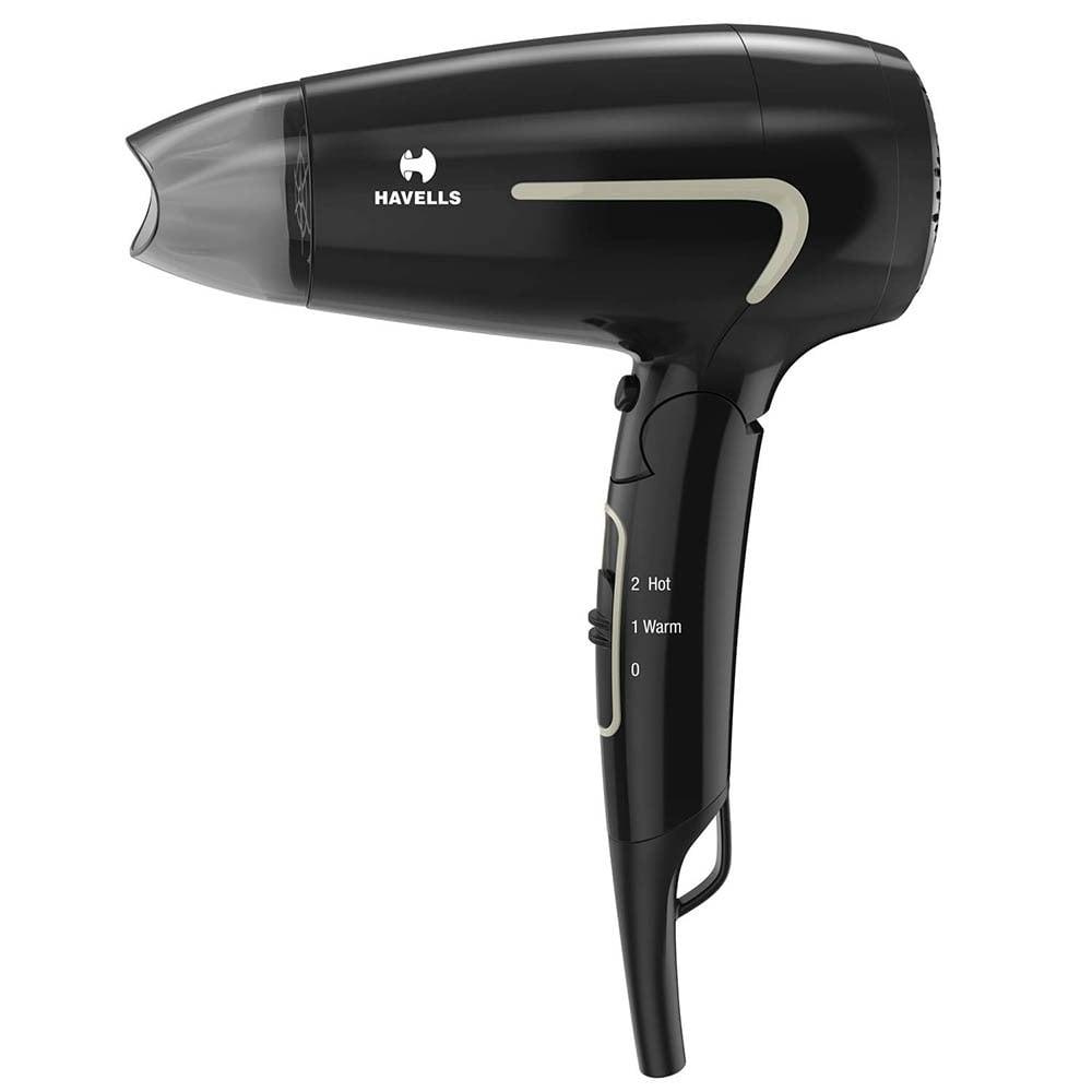 Havells 1600 Watts Hair Dryer, 3 Heat Settings, Heat Balance Technology, Cool Shot Button, HD3181, Black