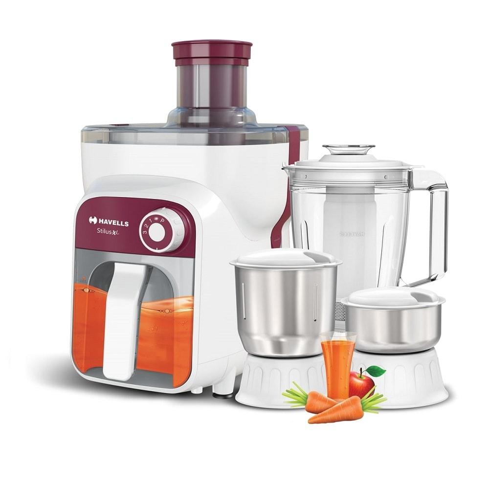 Havells Stilus XL 500 Watts Juicer Mixer Grinder, Burgundy