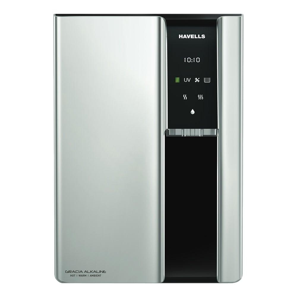 Havells Gracia Alkaline, 7.5 Litres, 60 Watts, RO + UV Water Purifier, 8 Stage Purification Technology, Silver and Black