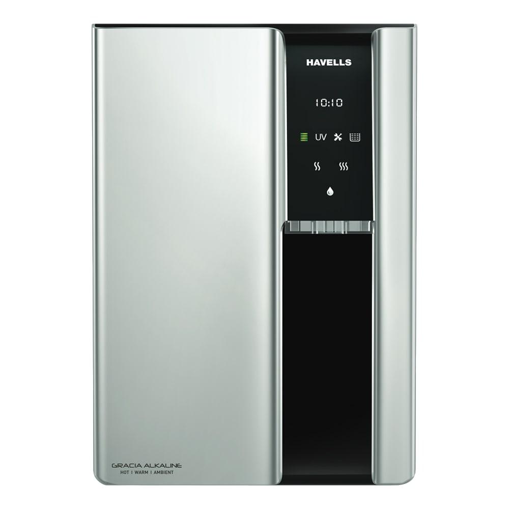 Havells Gracia Alkaline, 7.5 Litres, 60 Watts, RO + UV Water Purifier, 8 Stage Purification Technology, Silver and Black