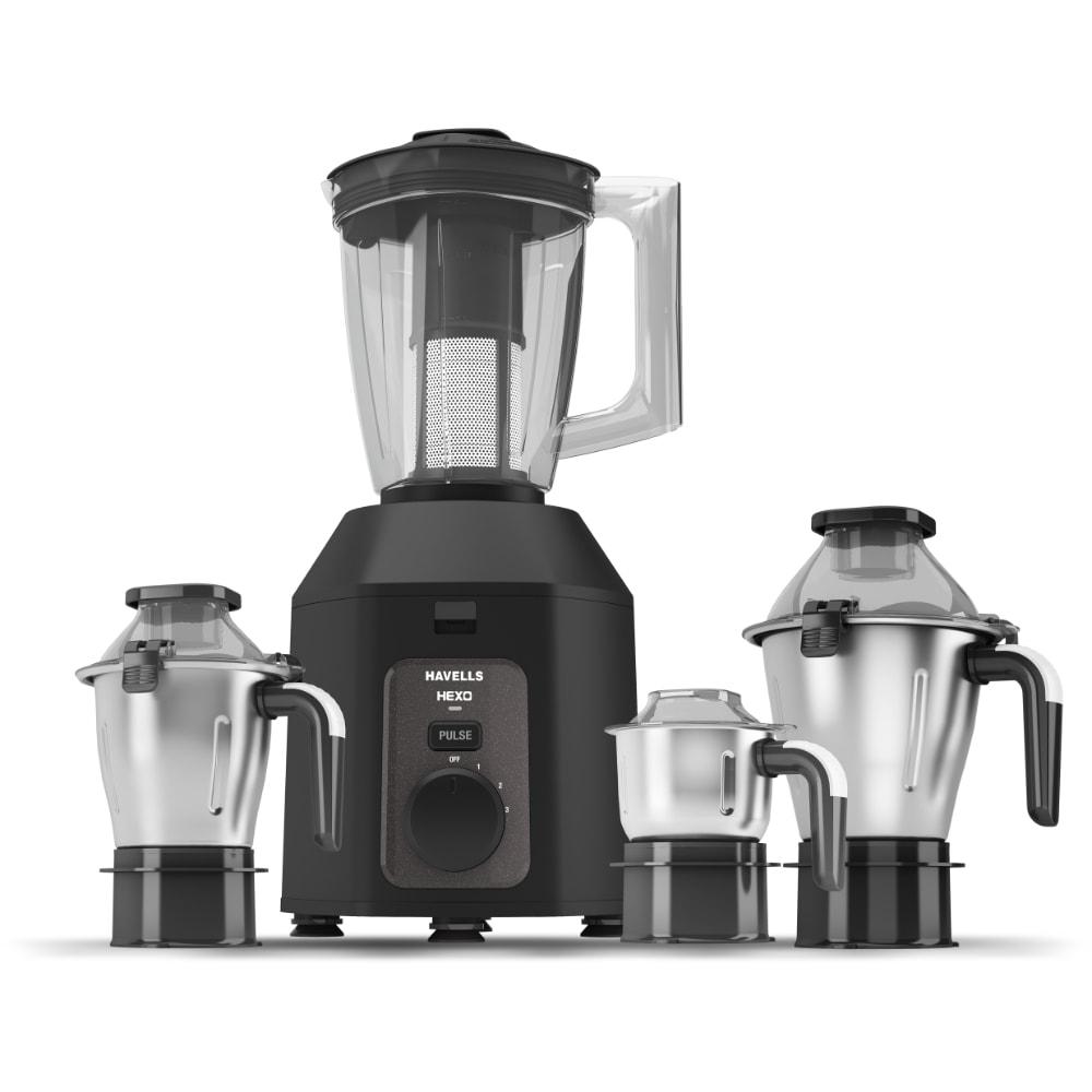 Havells Hexo 1100 Watts 4 Jar Mixer Grinder, Black