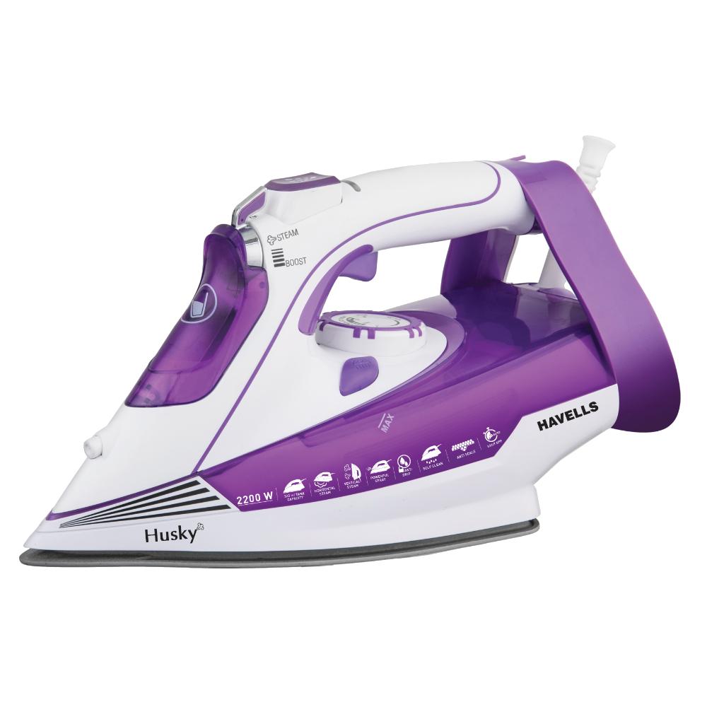 Havells Husky 2200 W Steam Iron, Non-Stick, 320 ml Tank, Purple