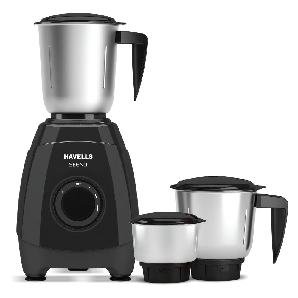Havells Segno Plus, 550 Watts Mixer with 3 Jar, Black