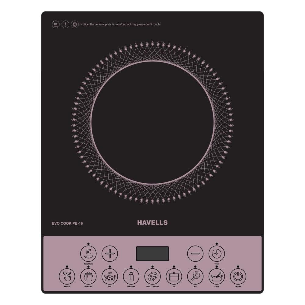 Havells Evo Cook PB-16 1600 Watts Induction Cooktop, Black