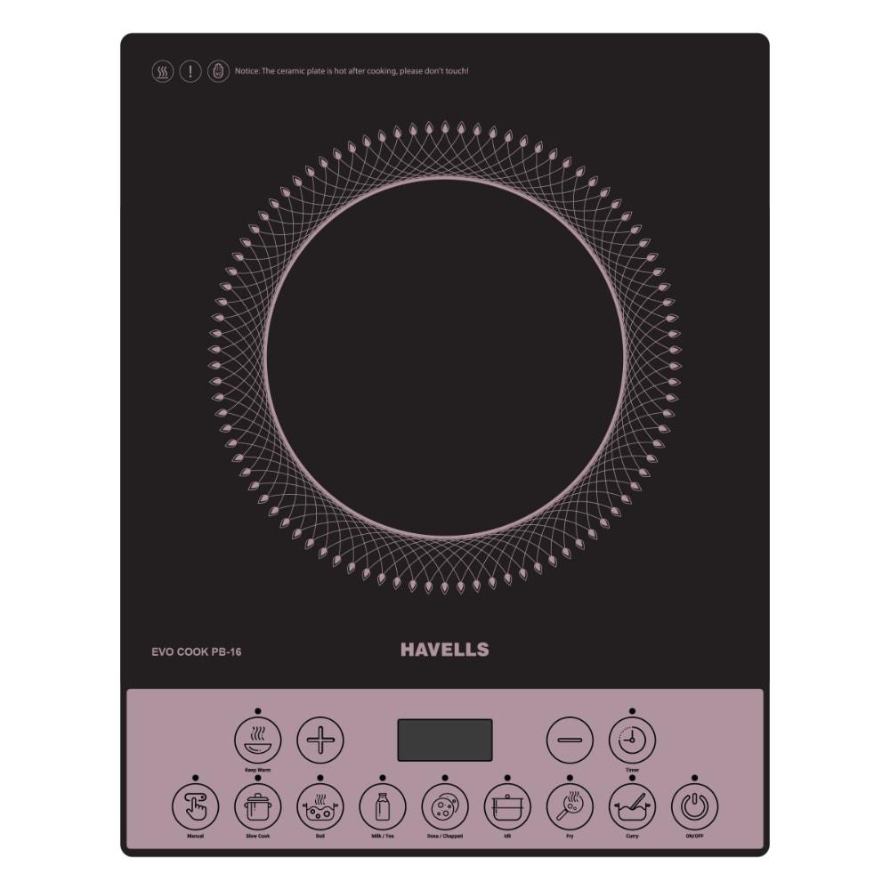 Havells Evo Cook PB-16 1600 Watts Induction Cooktop, Black