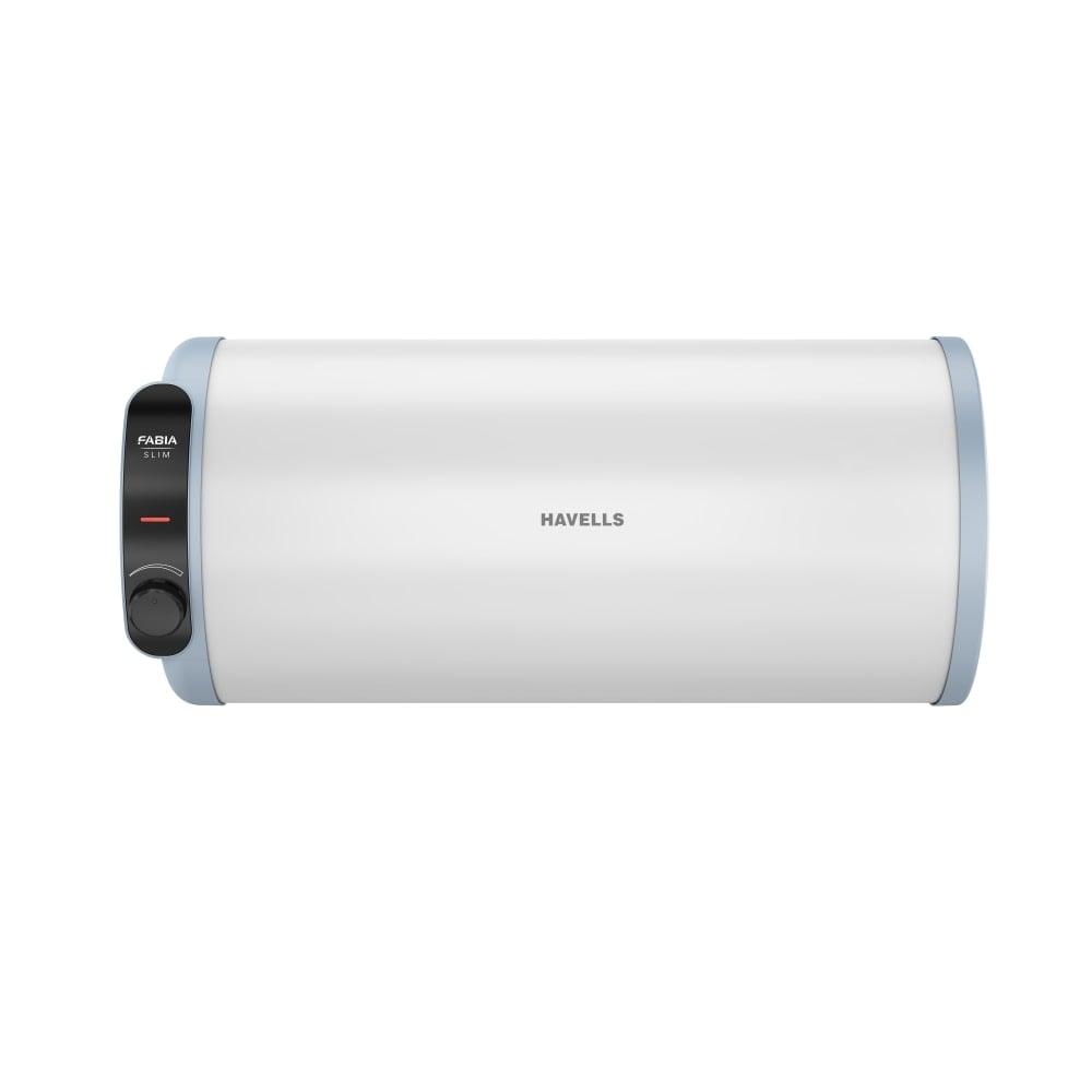 Havells Fabia Slim 25 litres Horizontal Mount (LHS) Storage Water Heater, White Blue