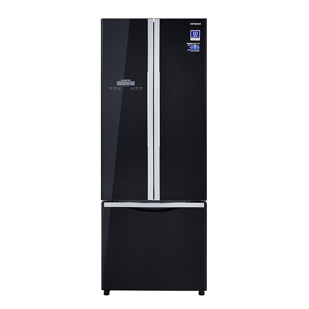 Buy Hitachi 451 litres French Door Refrigerator, Glass Black R