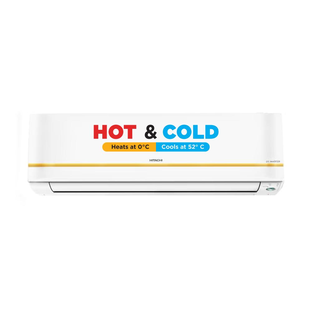 Hitachi 2 Ton 4 Star Hot and Cold Inverter Split AC, EMRG422HFXO , Inner Grooved Copper, Superfine Mesh Filter, Backlight Remocon, 2024 Launch