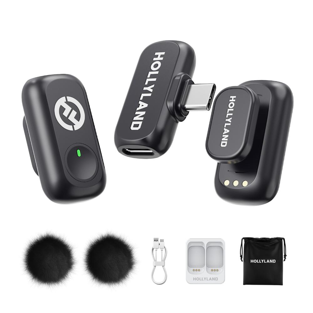 Hollyland Lark A1 Mini Duo(Type -C) Wireless Microphone, Black