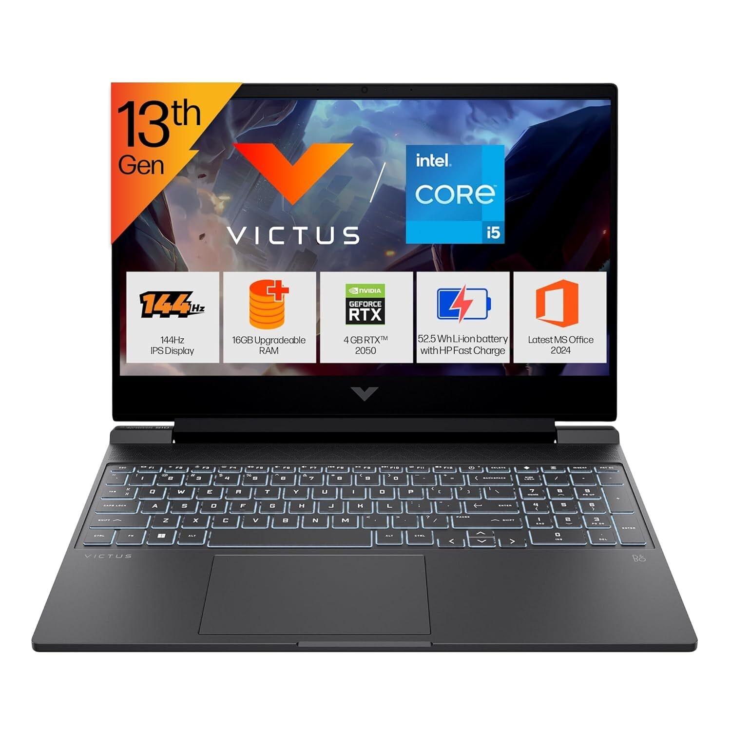 HP Victus 15 15-fa2703TX Gaming Laptop (Intel Core i5-13420H/16 GB/512 GB SSD/4 GB-Nvidia GeForce RTX 2050/Windows 11 Home/MSOffice/Full HD), 39.62 cm - 15.6 inch, Mica Silver
