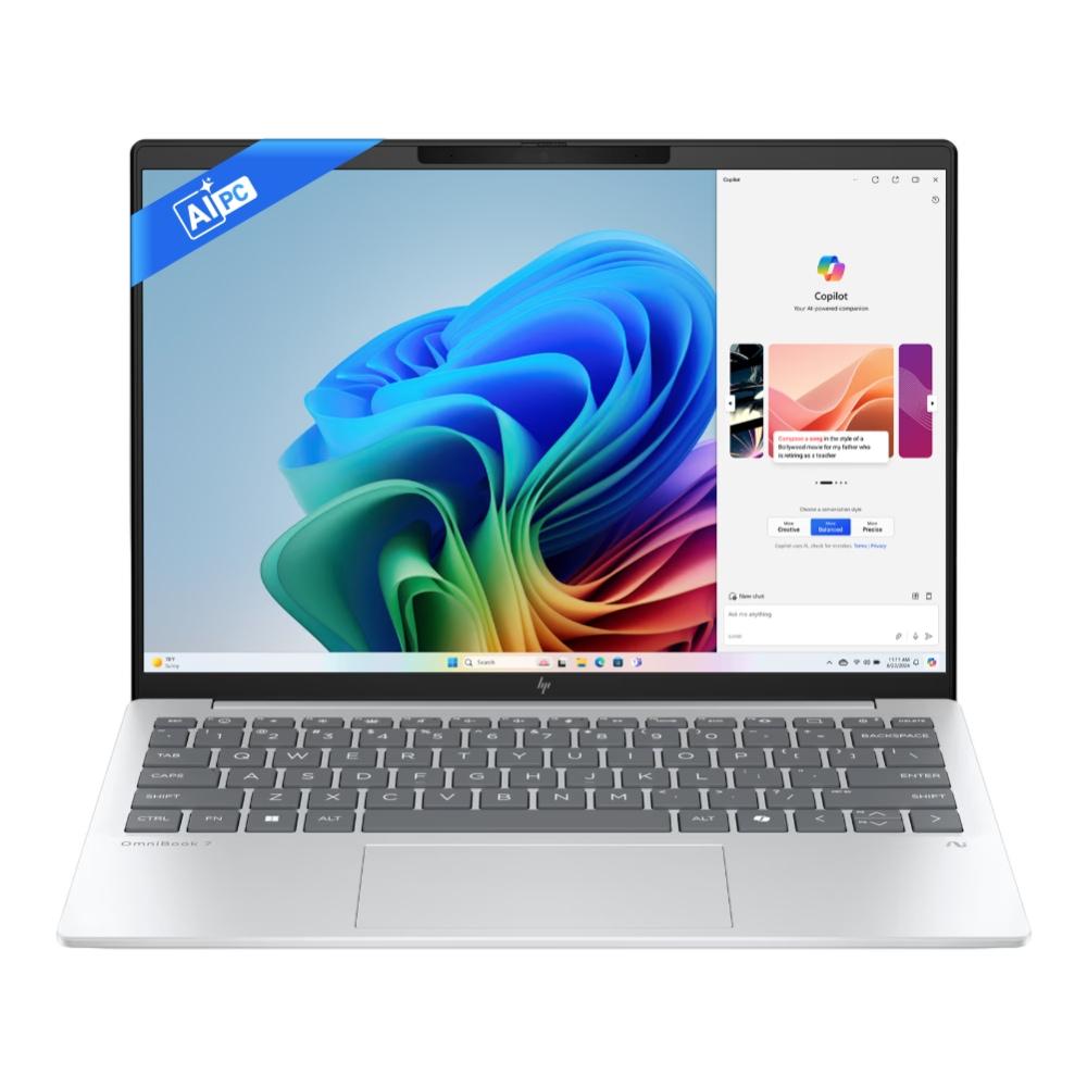 HP OmniBook 7 AeroNGAI 13-bg1678AU Standard Laptop (AMD Ryzen 5 AI 5 340/16 GB/512 GB SSD/AMD Radeon 840M Graphics/Windows 11 Home/MSOffice Home 2024 + MISC PC Game Pass DA 3M/WQXGA), 33.8 cm - 13.3 inch, Glacier Silver