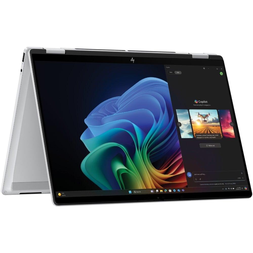 HP OmniBook X Flip 14-fm0058TU Convertible Laptop (Intel Ultra 5-226V 40 NPU TOPs/16 GB /512 GB SSD/Intel Arc Graphics/Next Gen Windows/Microsoft Office 2021 Home & Student/OLED), 35.6 cm - 14 inch, Glacier Silver