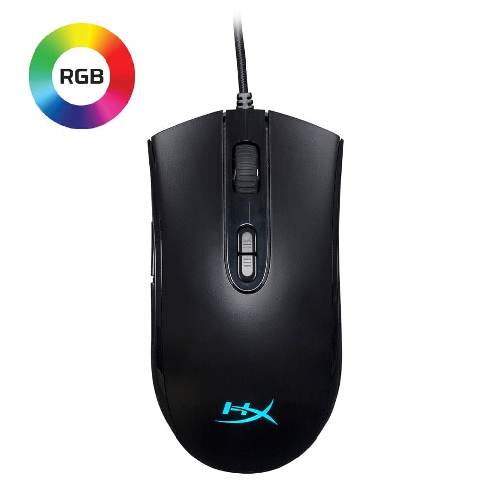 HyperX Pulsefire Core RGB USB Gaming Mouse, Software Controlled RGB Light Effects & Macro Customization, Pixart 3327 Sensor up to 6,200DPI, 7 Programmable Buttons- Black (4P4F8AA)
