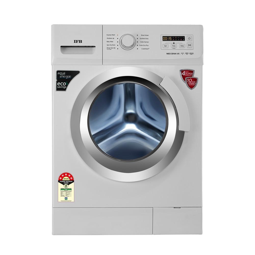 IFB 6 Kg Front Loading Fully Automatic Washing Machine with Cradlewash System, Neo Diva VX White