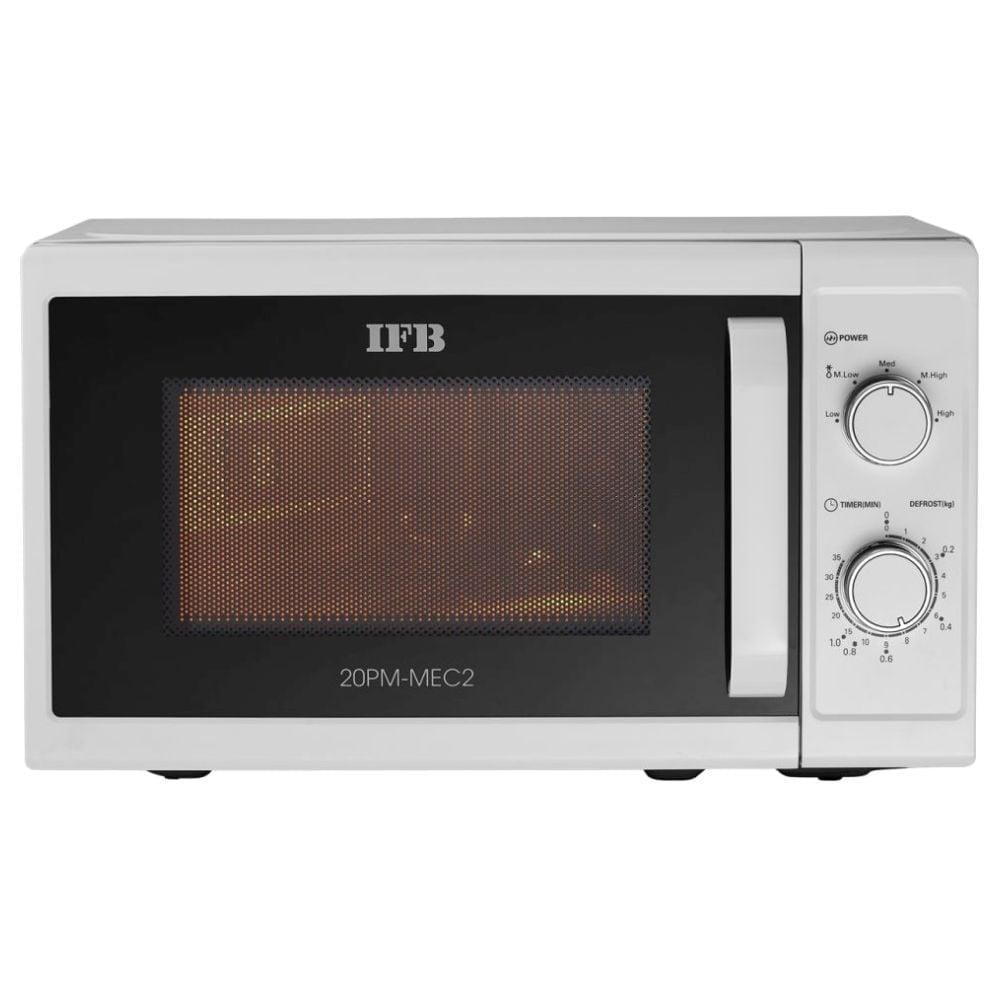 IFB 20 L Mechanical Knob Control, 5 Power Levels, Weight Defrost, Overheating Protection, Child Safety Lock Solo Microwave Oven (20PM-MEC2, White)