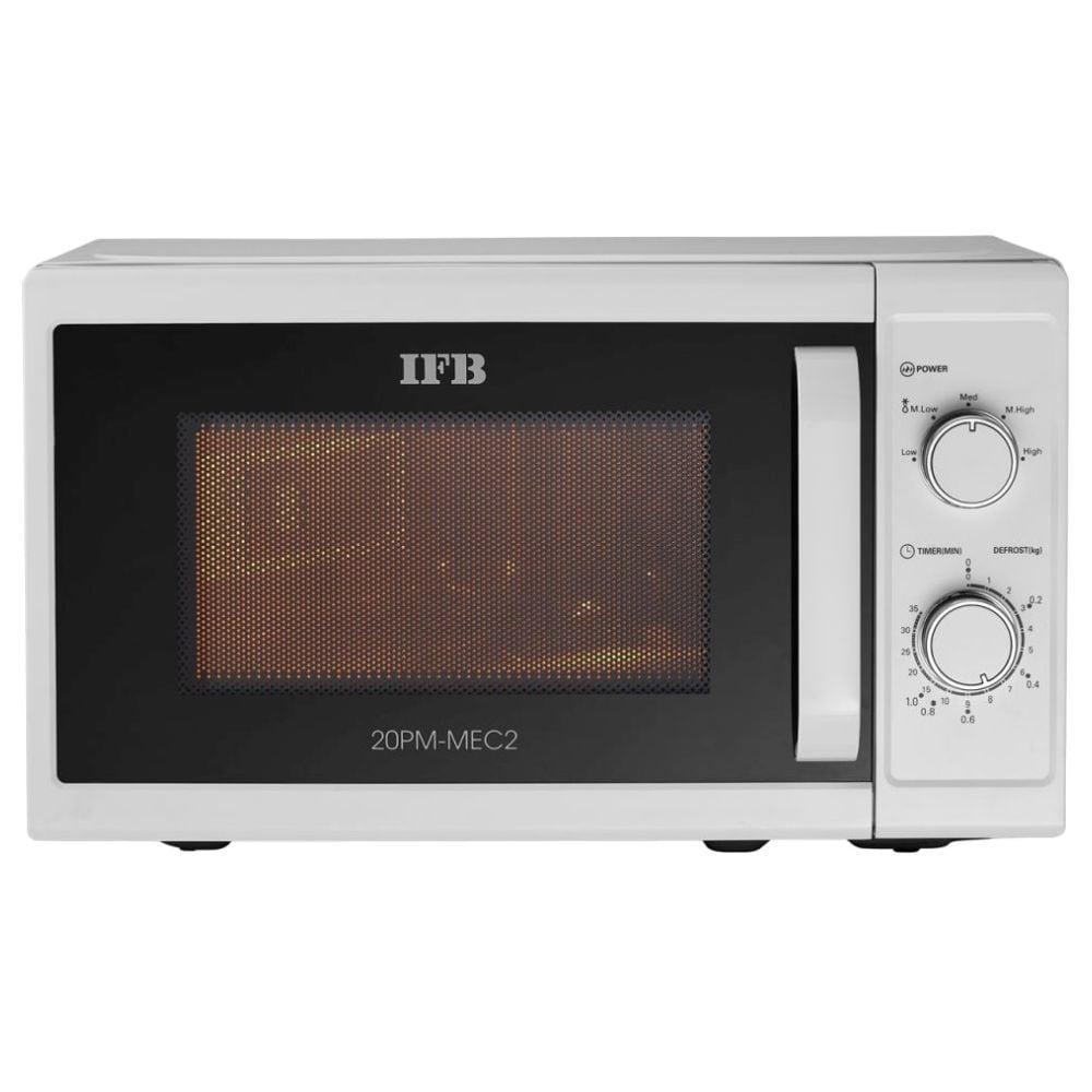 IFB 20 L Mechanical Knob Control, 5 Power Levels, Weight Defrost, Overheating Protection, Child Safety Lock Solo Microwave Oven (20PM-MEC2, White)