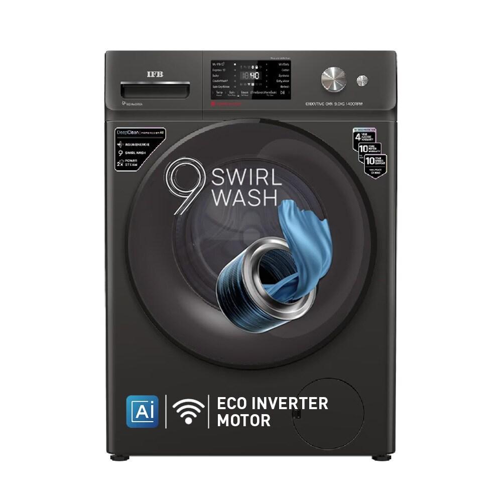 IFB 9 kg Front Load, AI Powered, Wifi Enabled, Eco inverter motor, Power Steam, 9 Swirl Wash (EXECUTIVE OXN 9014K)