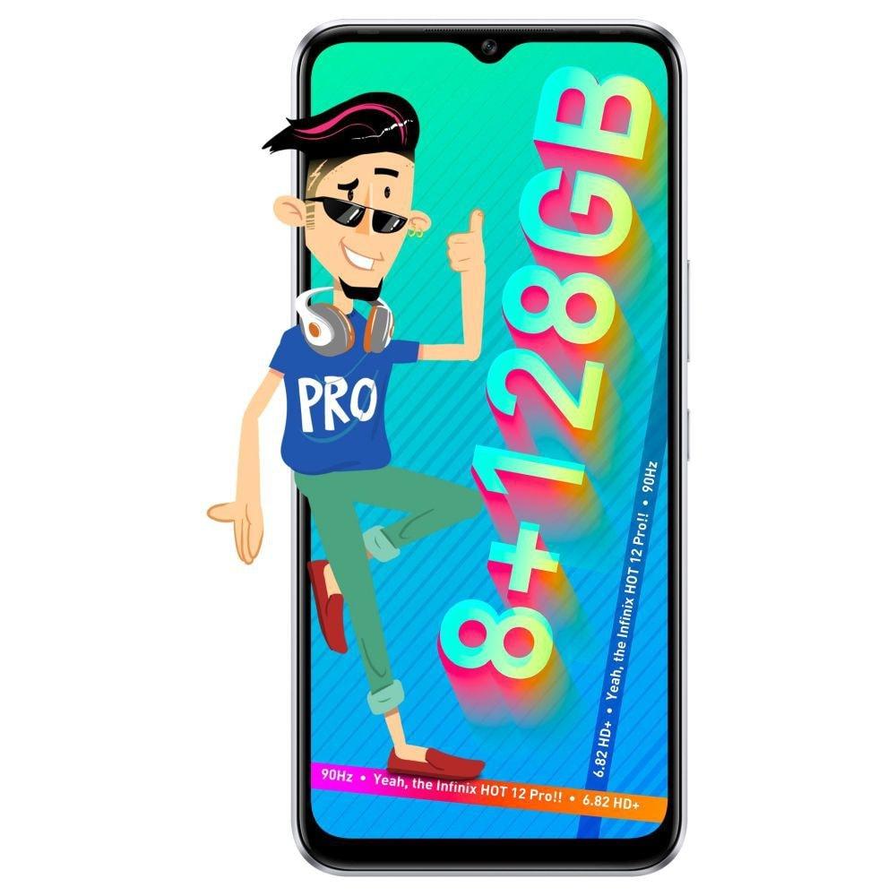Infinix Hot 12 Pro 128 GB, 8 GB RAM, Halo White, Mobile Phone