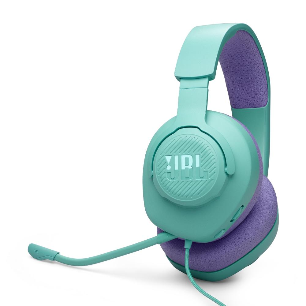 JBL Quantum 100M2 Wired Over-Ear Gaming Headset with JBL QuantumSOUND Signature, 3.5 mm Jack, Multi-Platform Compatibility and Removable Microphone with Mute Option, Cyan