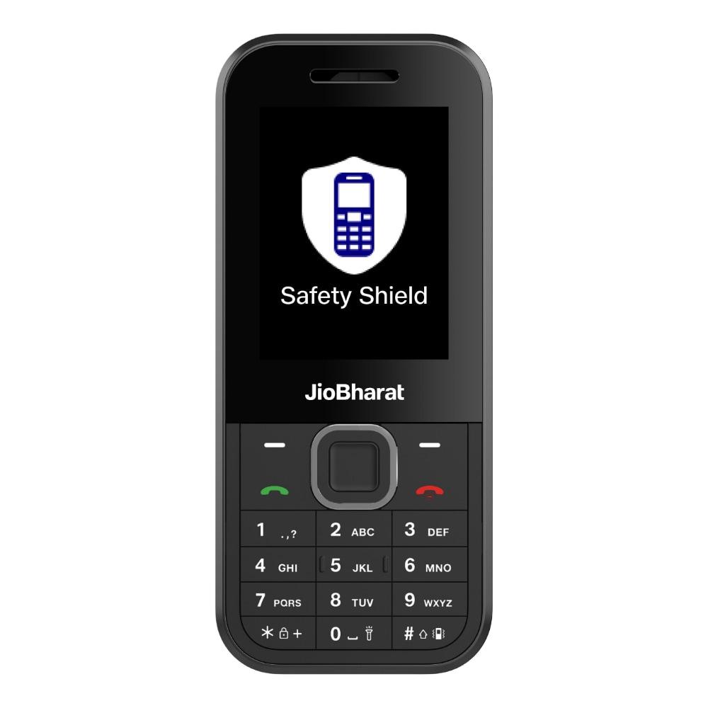 JioBharat B2 4G Keypad Phone with Safety Shield Feature, JioTV, JioHotstar, JioSaavn, JioPay (UPI & SoundPay), LED Torch, Digital Camera, 2000 mAh Battery, Black, Locked for Jio Network