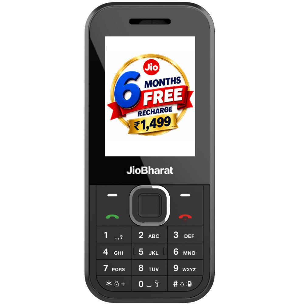 JioBharat B2 4G Keypad Phone with 6 Months FREE Recharge, Safety Shield Feature, JioTV, JioHotstar, JioSaavn, JioPay (UPI & SoundPay), Black, Locked for Jio Network
