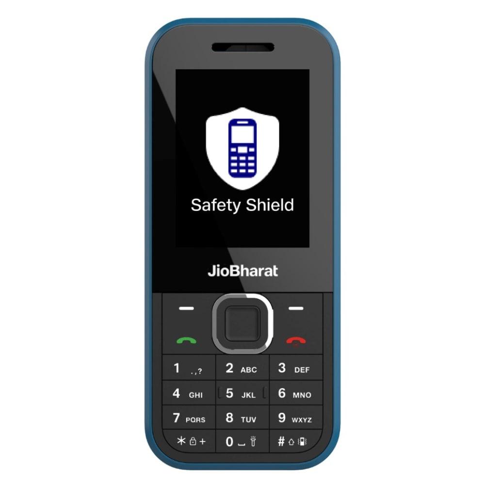JioBharat B2 4G Keypad Phone with Safety Shield Feature, JioTV, JioHotstar, JioSaavn, JioPay (UPI & SoundPay), LED Torch, Digital Camera, 2000 mAh Battery, Teal, Locked for Jio Network