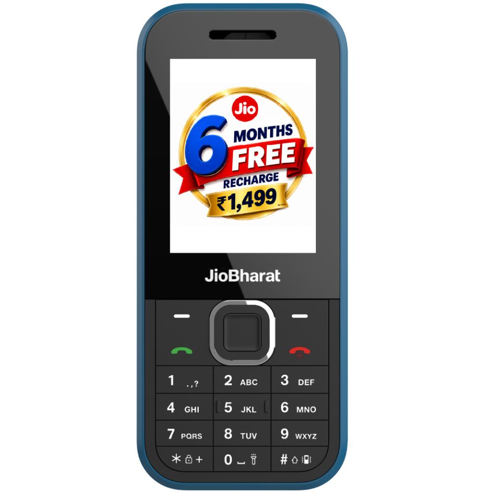 JioBharat B2 4G Keypad Phone with 6 Months FREE Recharge, Safety Shield Feature, JioTV, JioHotstar, JioSaavn, JioPay (UPI & SoundPay), Teal, Locked for Jio Network