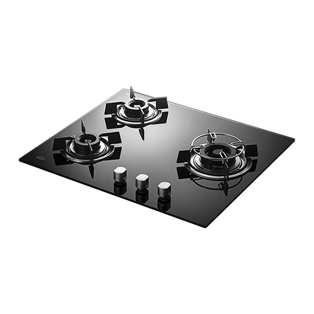 Kaff HBR 603B 3 Burner Built-in Hob with Auto Electric Ignition, Black
