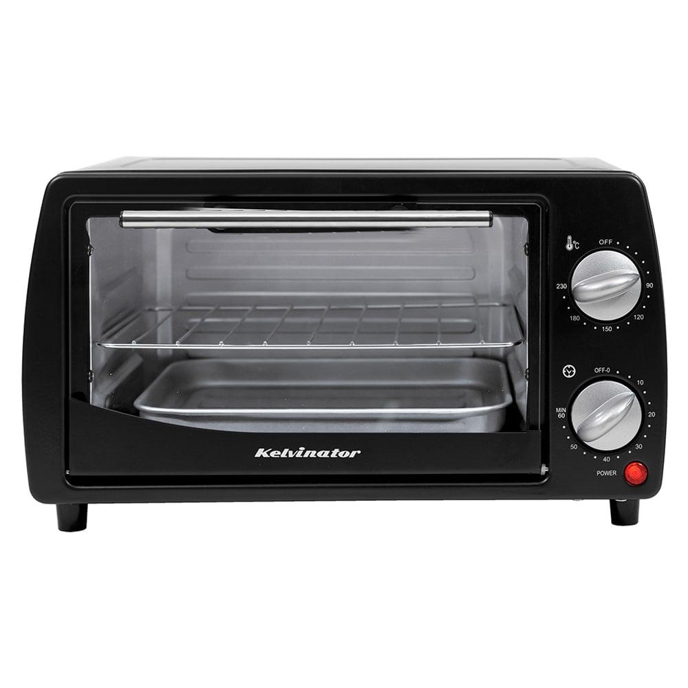 Kelvinator 10L 800W OTG with Baking Tray, 60mins Timer with Bell Ring, Cool Touch Handle, SS Heating Element, 2 Years Warranty, Black