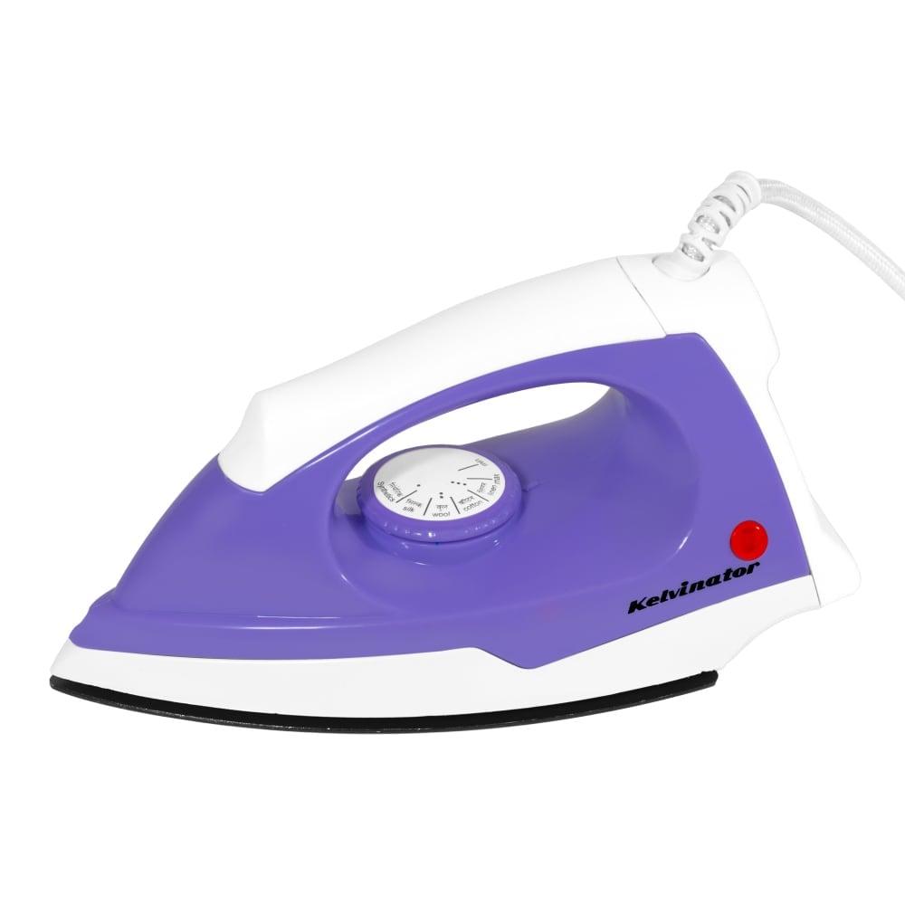 Kelvinator KDIP11211, 1100 Watts, Dry Iron, Weilburger Dual Coated Soleplate, Adjustable Temperature Control, 2 Years Manufacturer Warranty, Purple and White