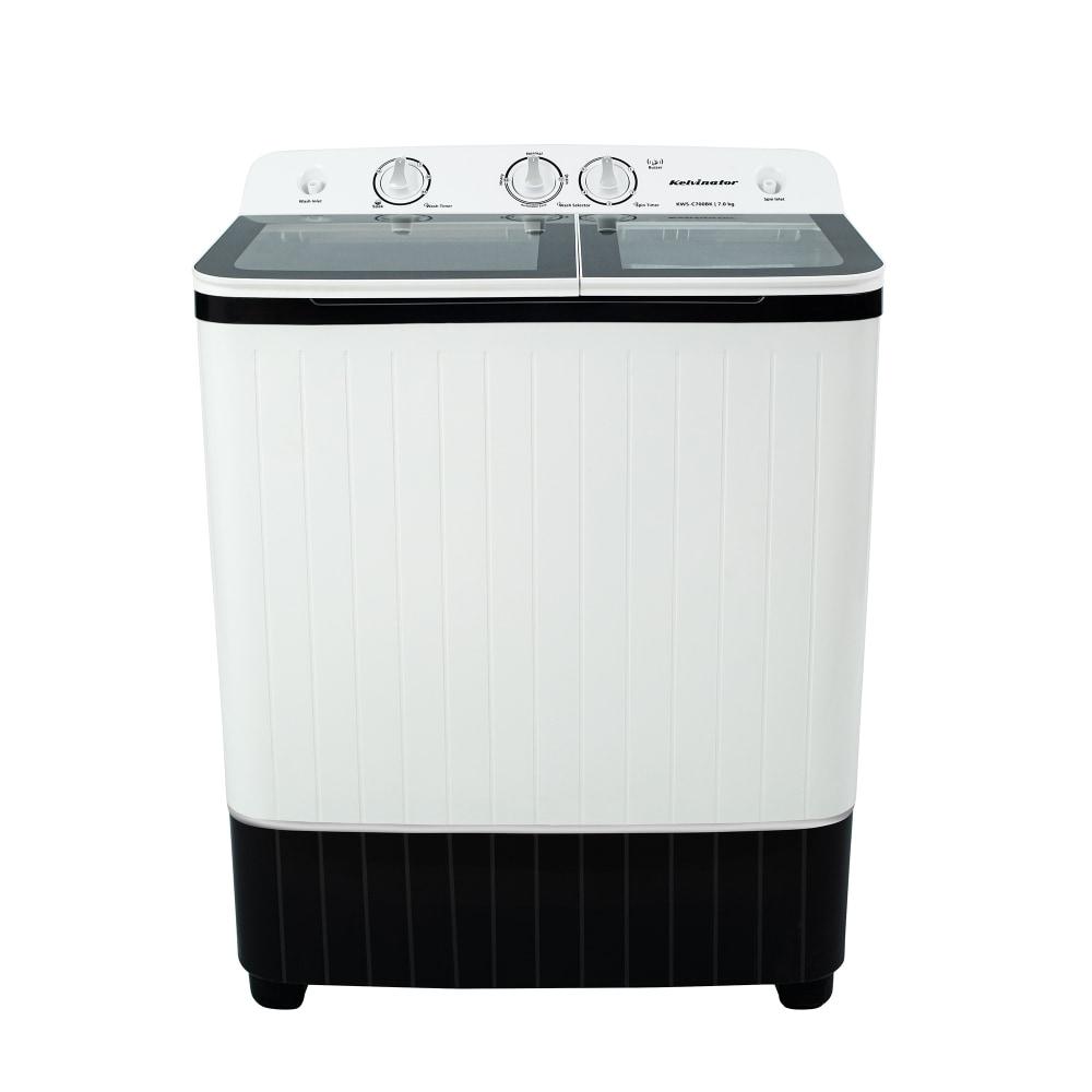 Kelvinator 7.0 Kg Top Load Semi-Automatic Washing Machine, KWS-C700BK, Black