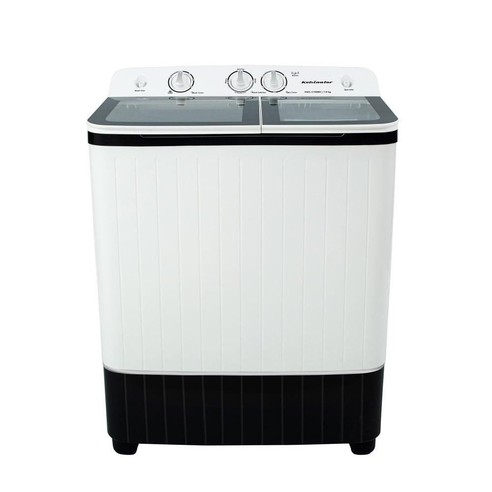 Kelvinator 7.0 Kg Top Load Semi-Automatic Washing Machine, KWS-C700BK, Black