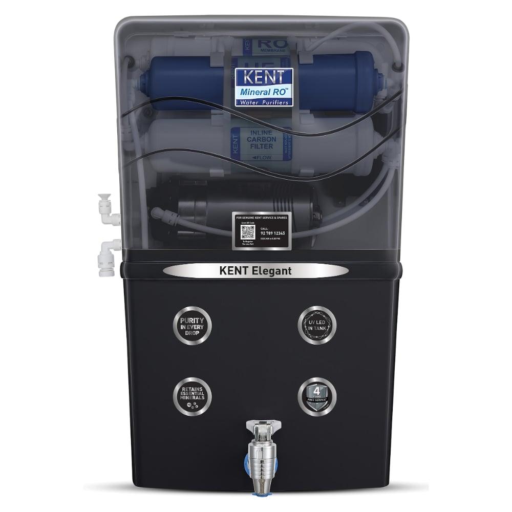 Kent Elegant 8 L Compact RO + UF + TDS Water Purifier, Black