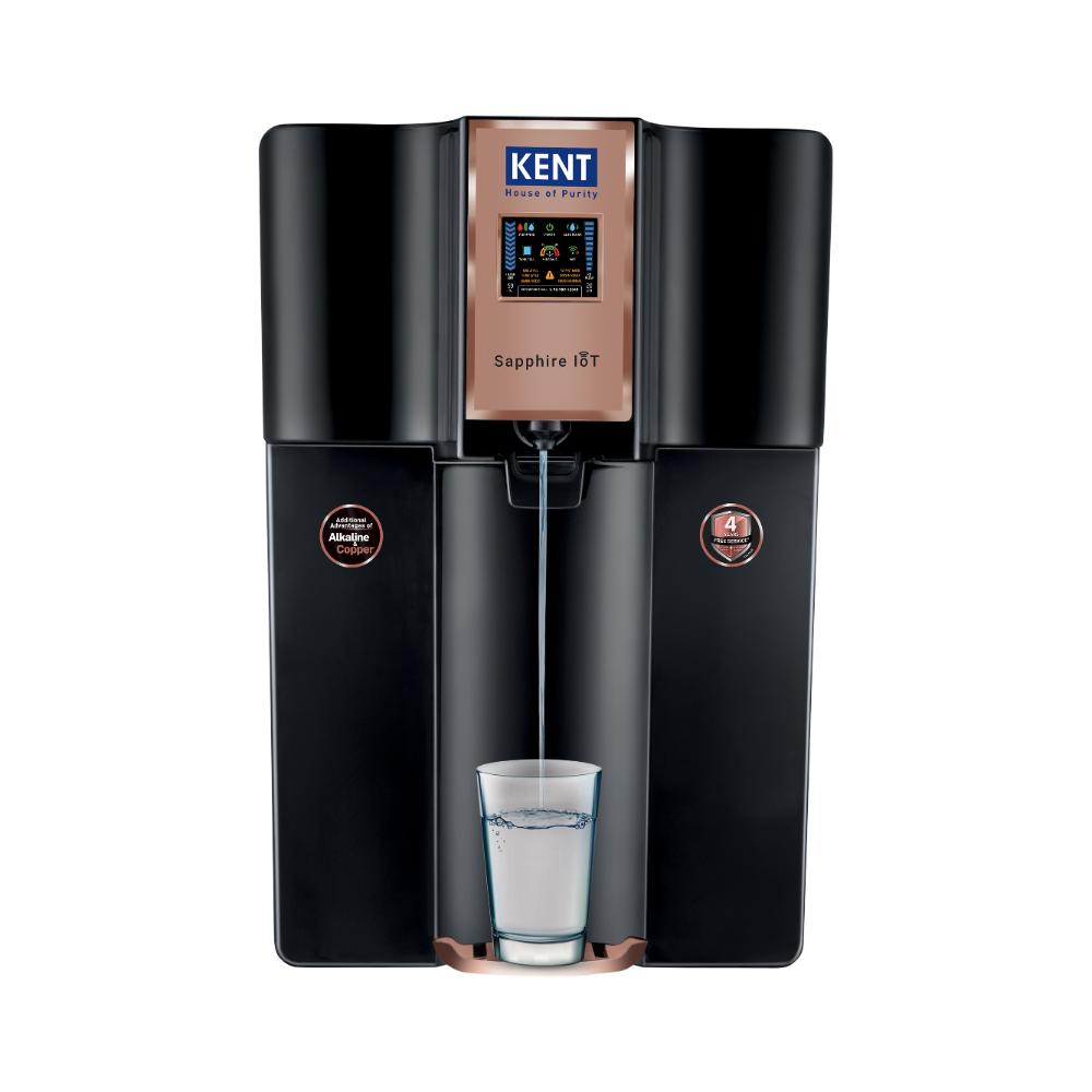 Kent Sapphire IoT 8 L RO+UV+UF+TDS Control+ Alkaline+Copper Water Purifier, Black