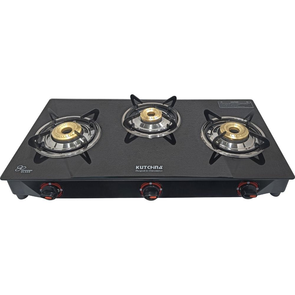 Kutchina CT ECO 3 Burner Glass Cooktop, Black
