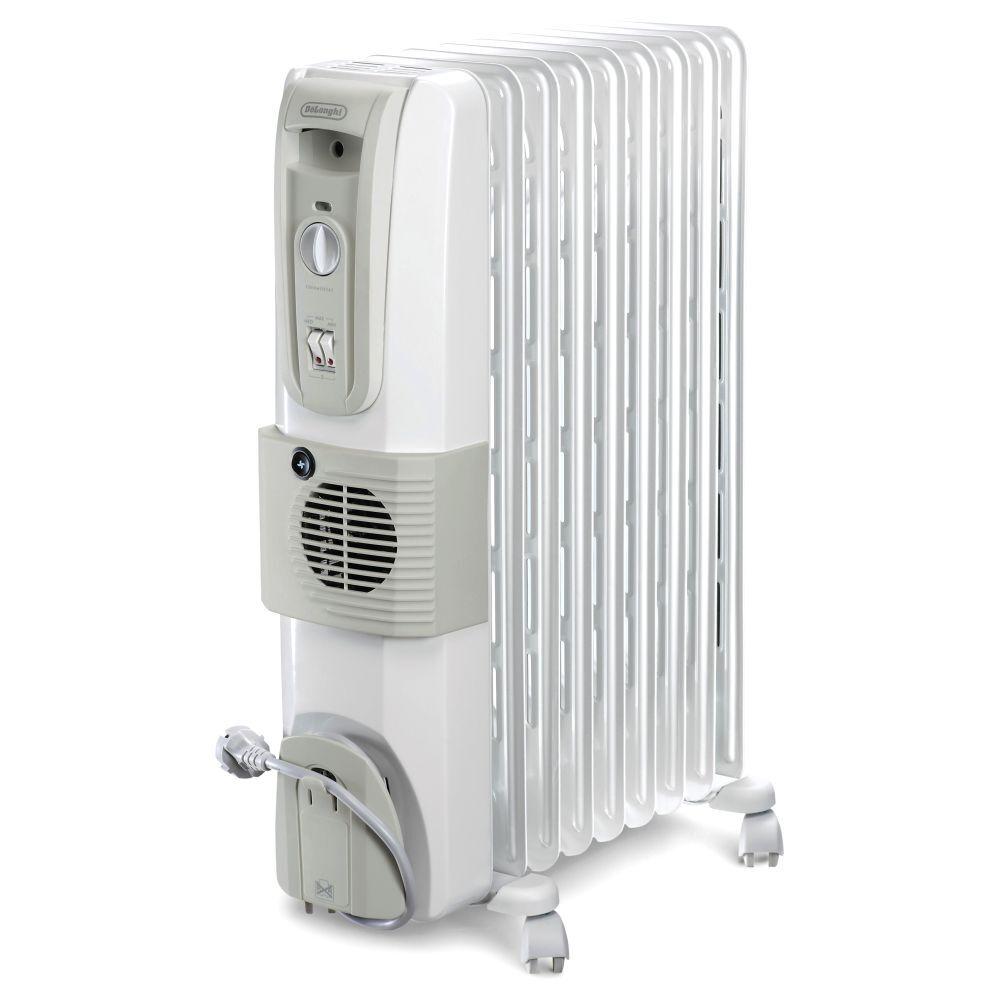 Delonghi KH770925V 2500W Oil Filled Room Heater with Fins, White