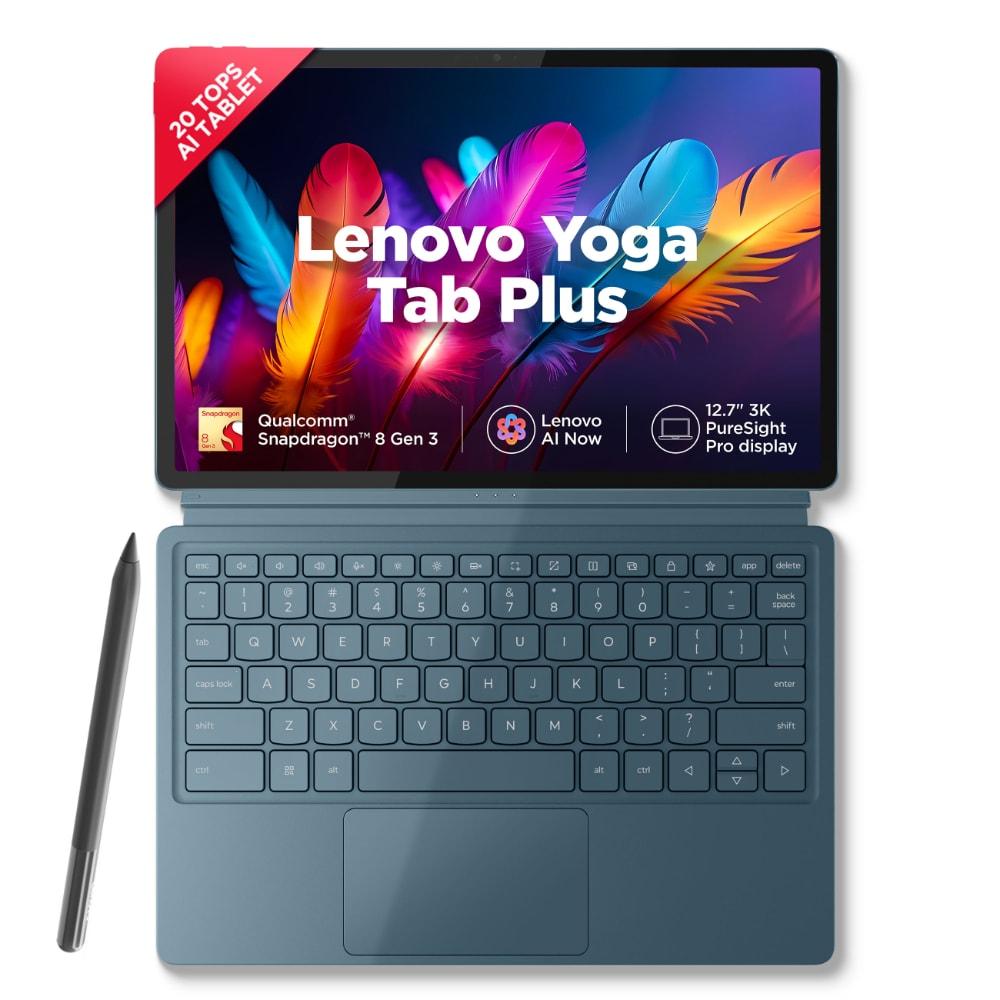 Lenovo Yoga Tab Plus 32.25 cm (12.7 inch) WiFi Tablet with Pen & Keyboard, 256 GB, 16 GB RAM, Tidal Teal, ZAEG0042IN
