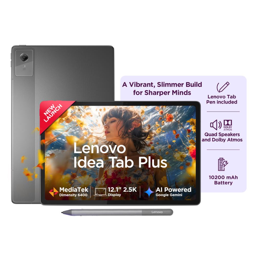 Lenovo Idea Tab Plus 30.73 cm (12.1 inch) WiFi + 5G Tablet with Pen, 256 GB, 8 GB RAM, Luna Grey, ZAGF0149IN