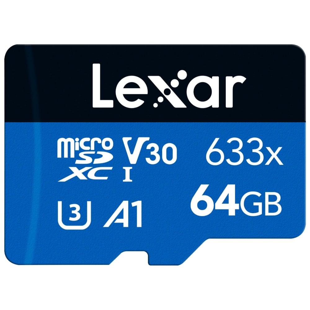 Lexar 64 GB High-Performance 633x microSDHC/microSDXC UHS-I Blue Series Memory Card