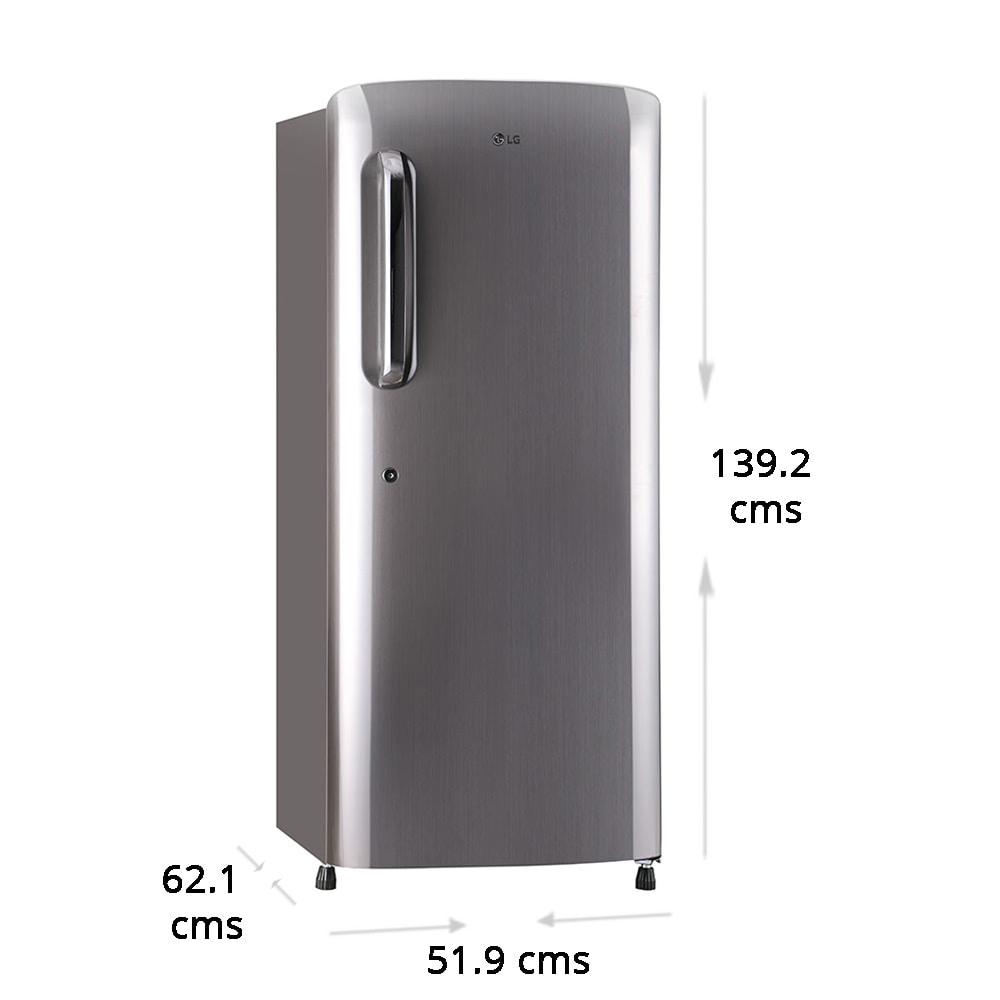 Buy LG 235 litres 4 Star Single Door Refrigerator, Shiny Steel GL