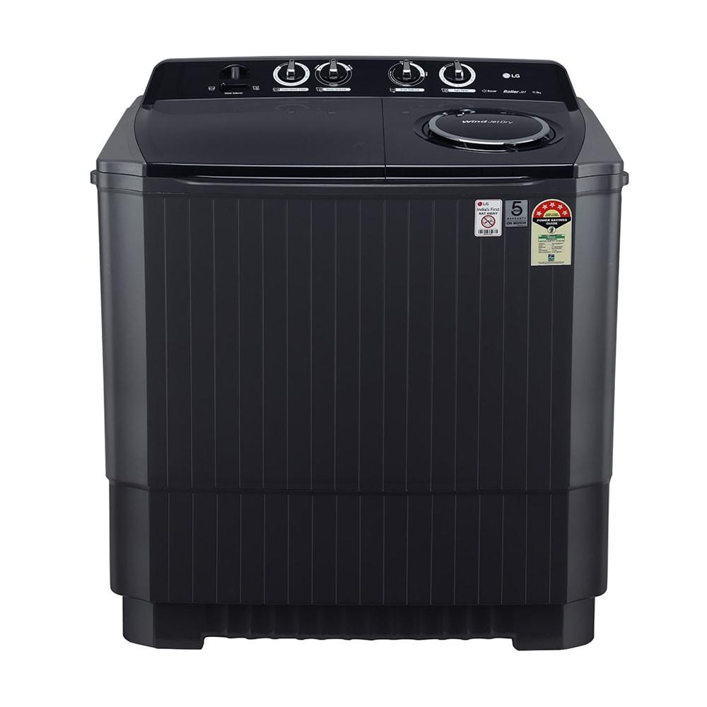 LG 11 Kg 5 Star Semi-Automatic Top Loading Washing Machine with Auto Restart Function, P1155SKAZ (New Middle Black)