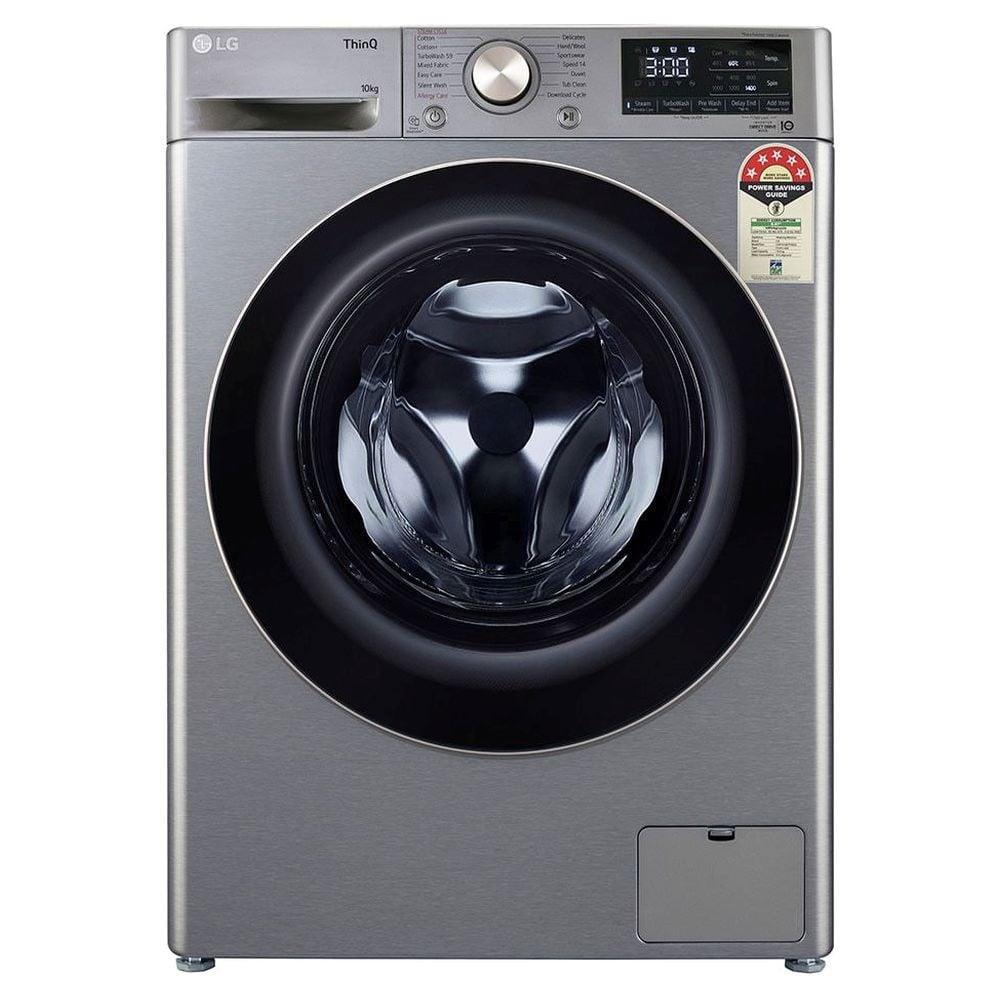 LG 10 Kg Front Loading Fully Automatic Washing Machine, FHP1410Z7P, Platinum Silver