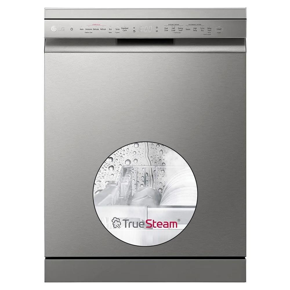 LG 14 Place Dishwasher, WiFi Enabled, True Steam, Quadwash, Inverter Direct Drive Technology, 4 washing arms, Silver (DFB532FP)