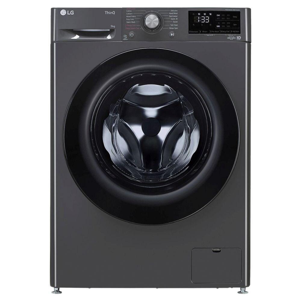 LG 8 kg Front Load, AI Direct Drive, 6 Motion DD, Steam, WiFi Enabled, Smart Diagnosis, Middle Black, 5 Star (FHP1208A5M)