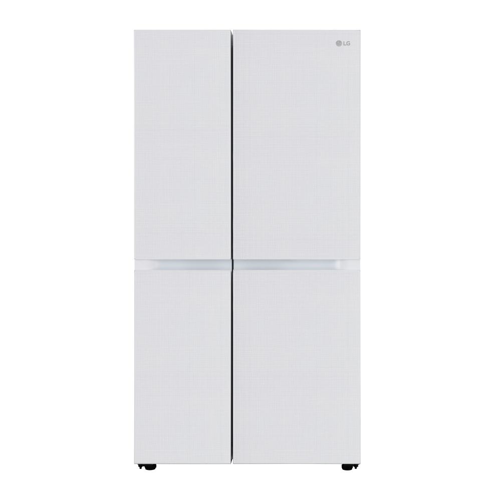 LG 650 L, Side by Side Refrigerator with Premium Glass Door, Smart Inverter Compressor in Linen White Finish, 3-Star