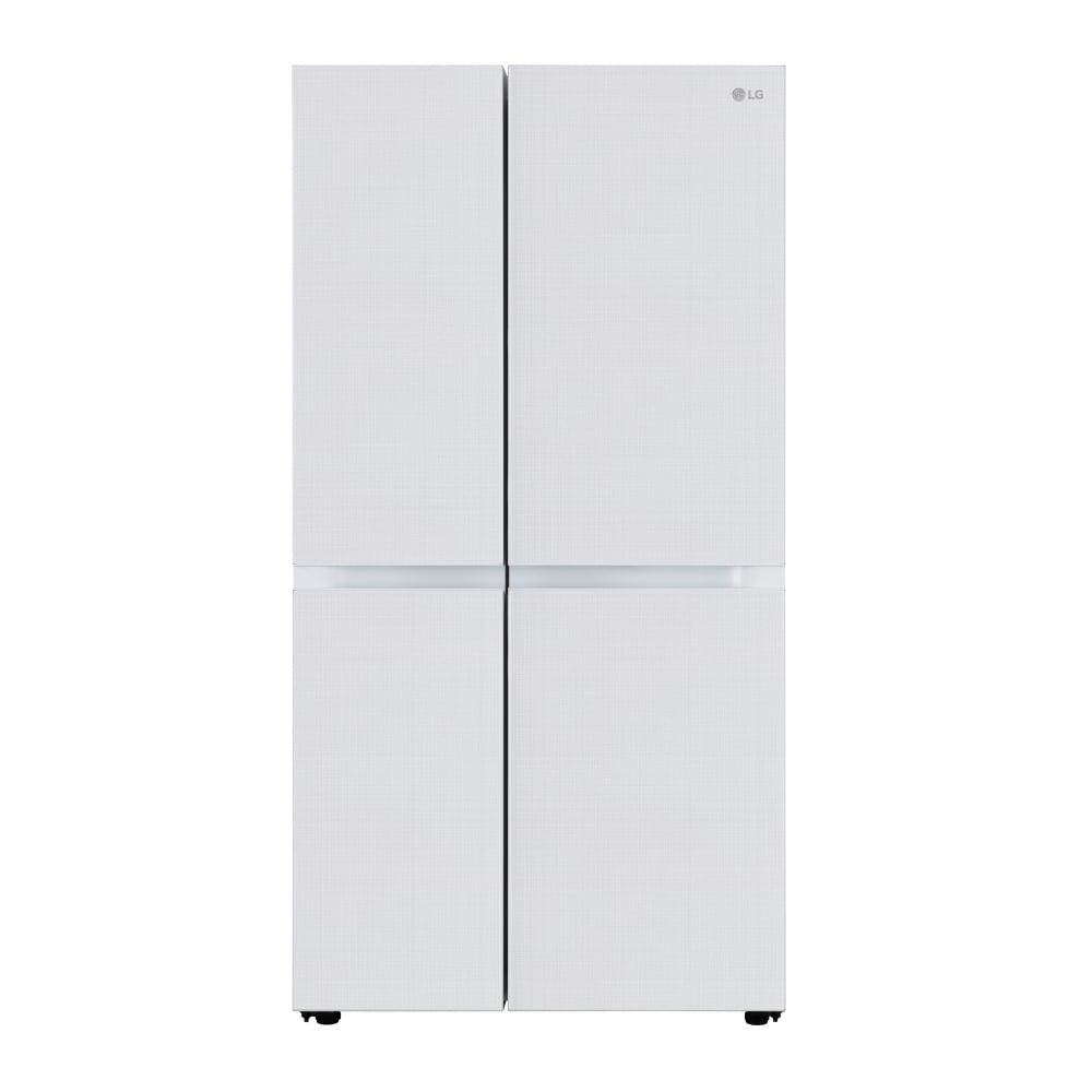 LG 650 L, Side by Side Refrigerator with Premium Glass Door, Smart Inverter Compressor in Linen White Finish, 3-Star