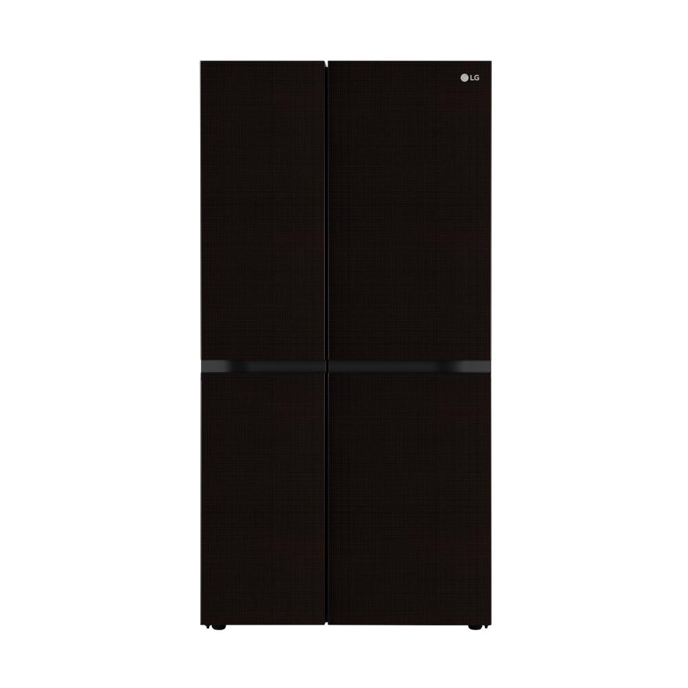 LG 650 L, Side by Side Refrigerator with Premium Glass Door, Smart Inverter Compressor in Linen Brown Finish, 3-Star