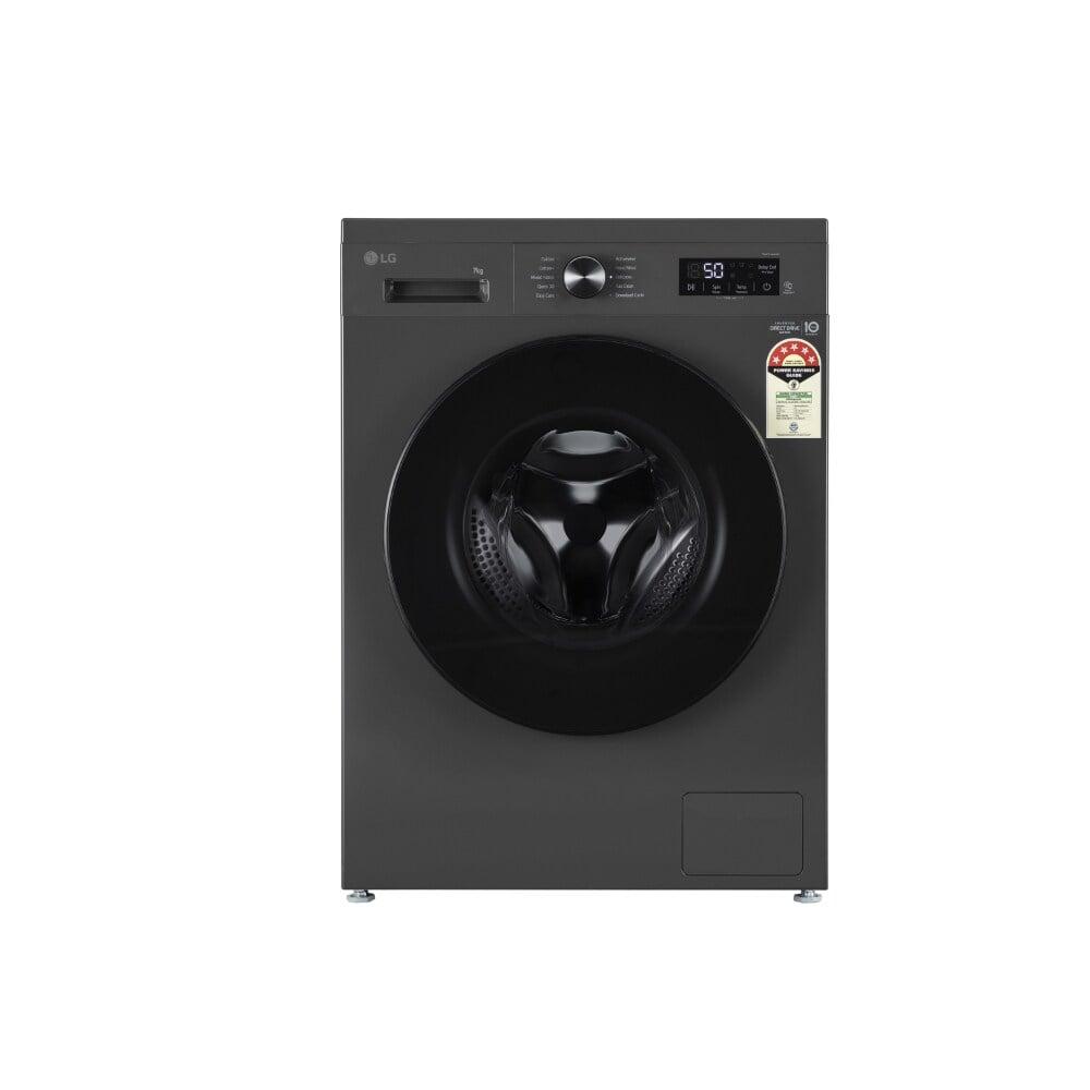 LG 7 kg Front Load, Direct Drive Motor, 6 Motion DD, Steam, Touch Control, Middle Black, 5 star (FHB1207ZMA)